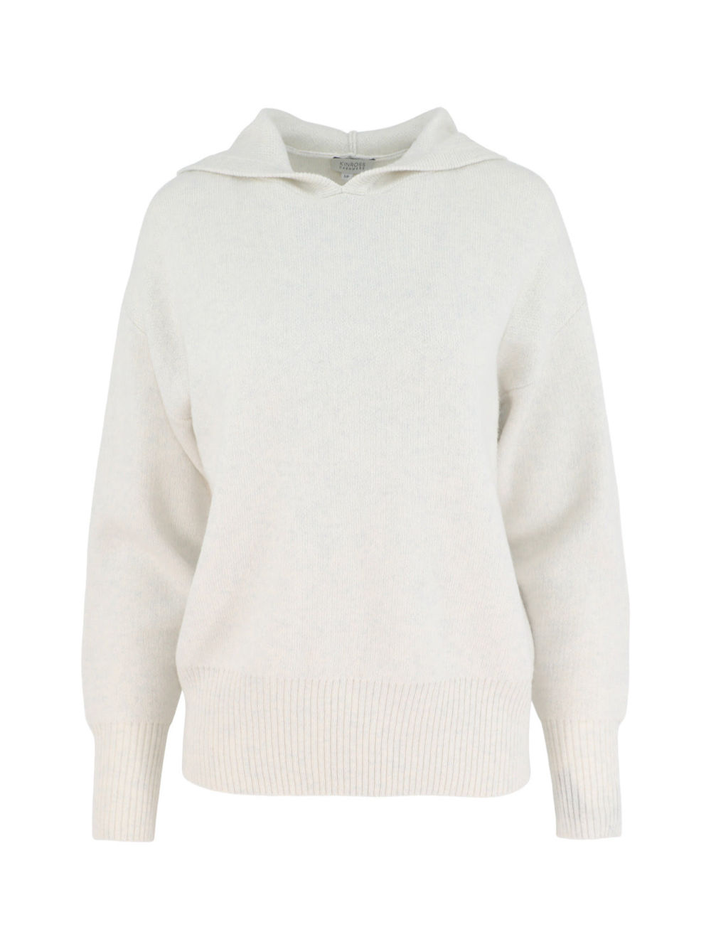 Kinross Doubleknit Pullover Cashmere Hoodie in Whisper