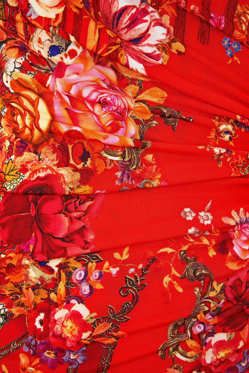 Camilla Gathered Jersey One Shoulder Dress in Olé Olé