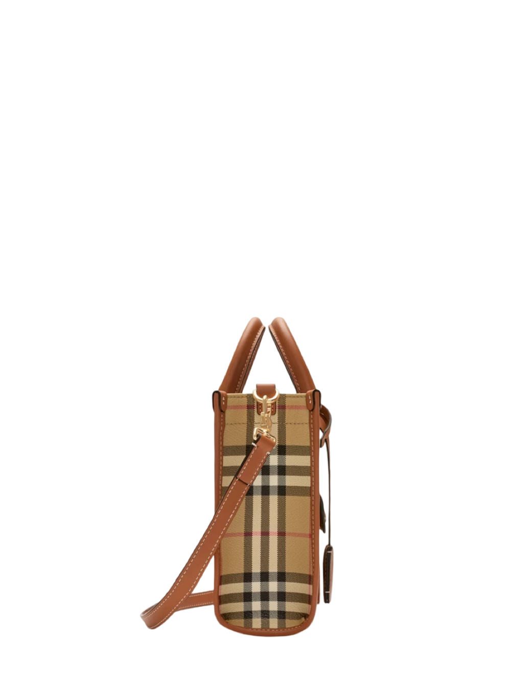 Burberry Mini Freya Tote Bag in Achive Beige/Briar Brown