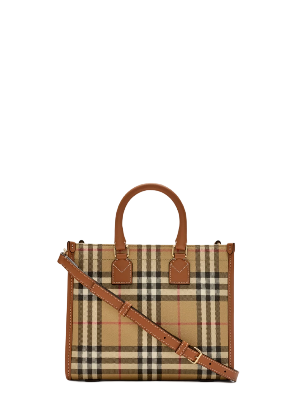Burberry Mini Freya Tote Bag in Achive Beige/Briar Brown