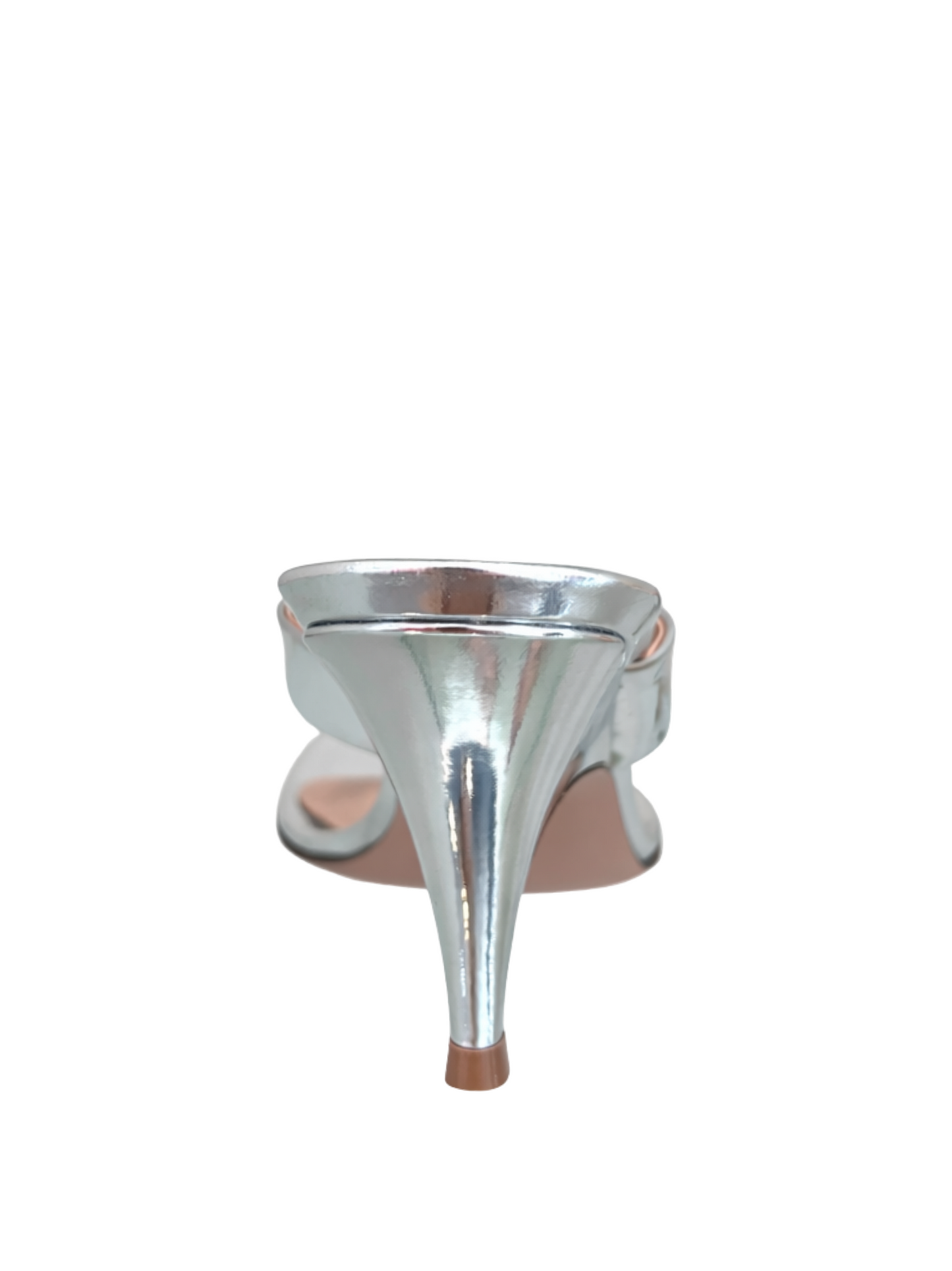 Gianvito Rossi Metallic Thong Sandal Heel in Silver