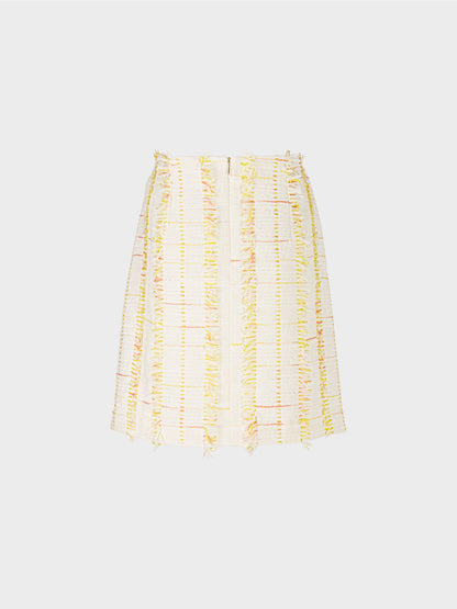 Marc Cain Skirt With Fringe in Pale Lemon
