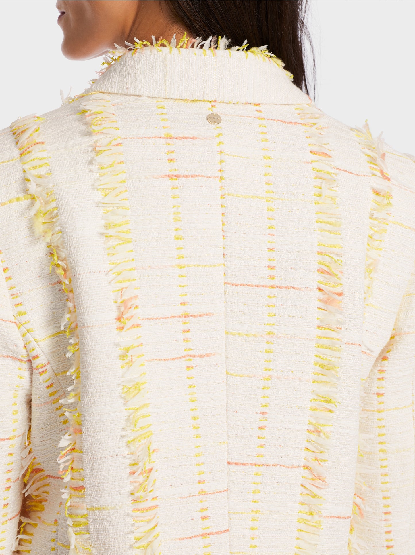 Marc Cain Short Blazer With Quilted Edges in Pale Lemon