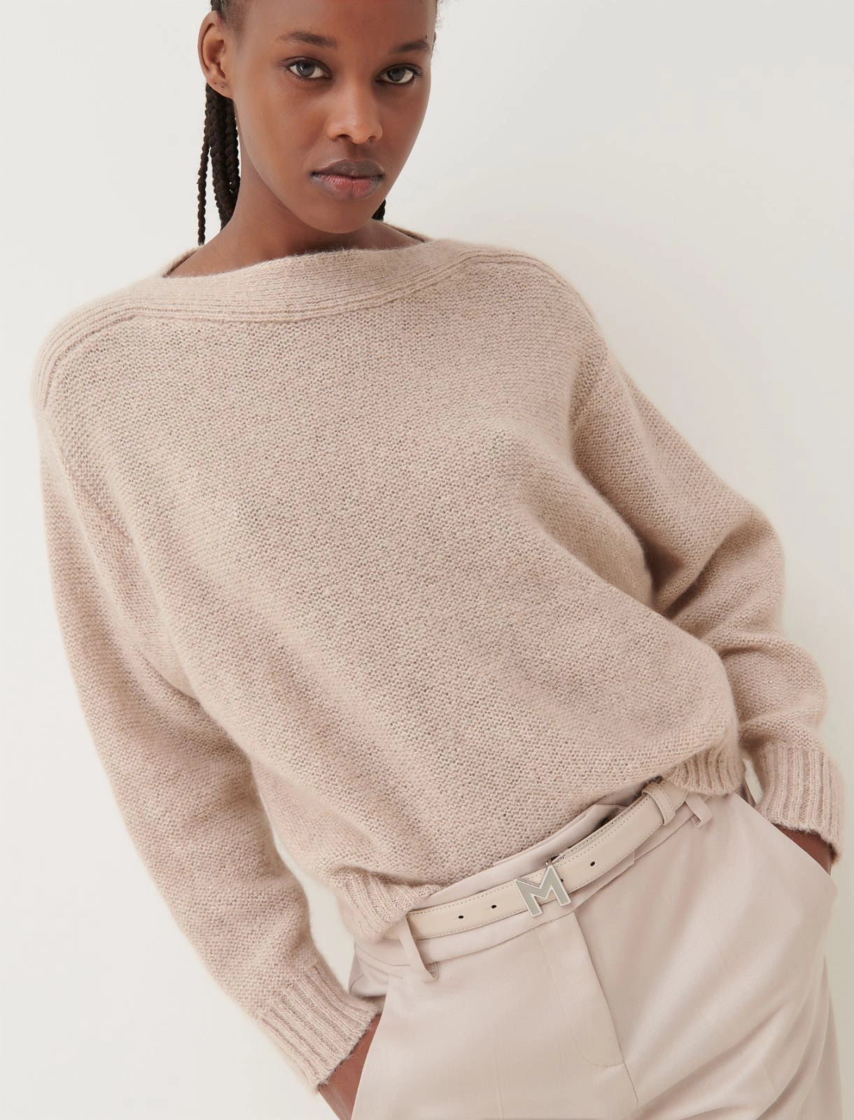 Marella Uragano Alpaca Sweater in Natural