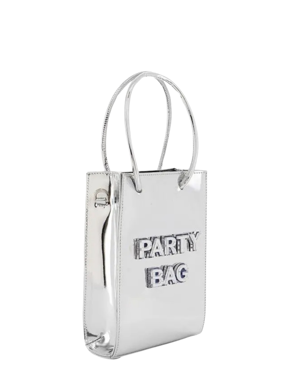 Sophia Webster Party Bag Micro Tote in Silver Mirror