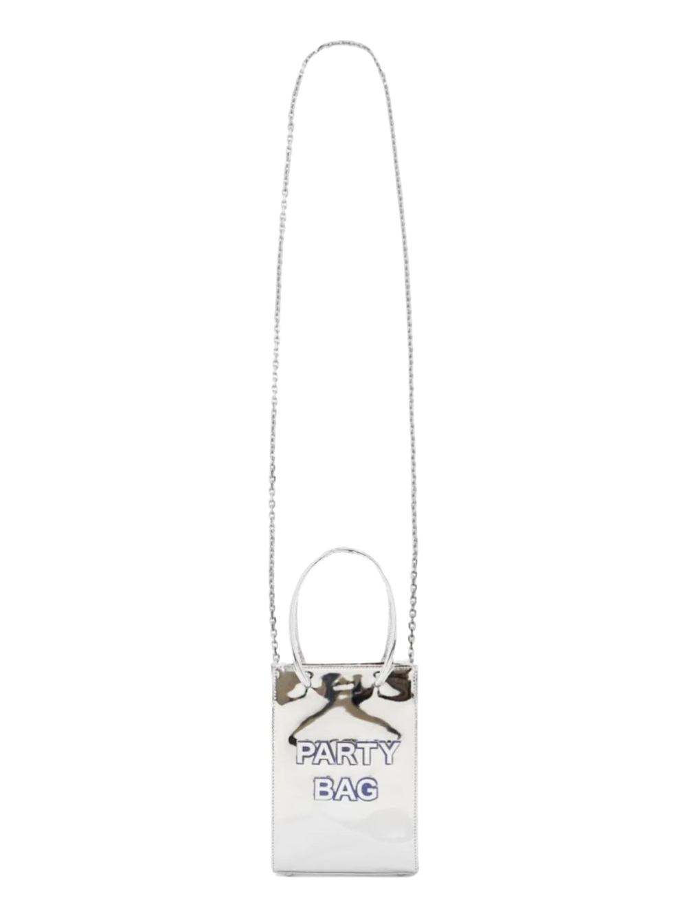 Sophia Webster Party Bag Micro Tote in Silver Mirror