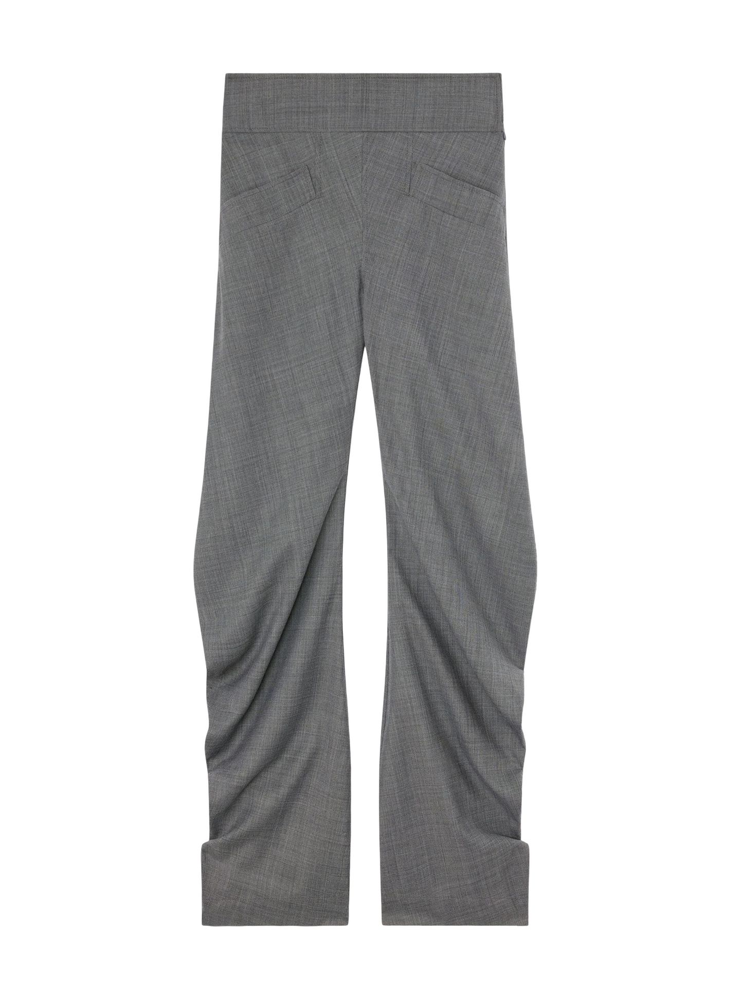Wool Melange Suiting Straight Pant