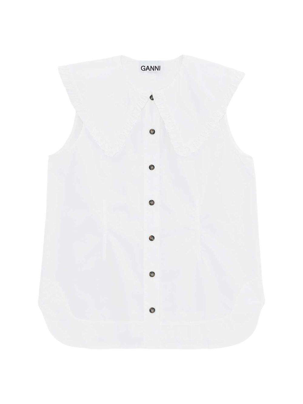 Ganni Sleeveless Shirt in Bright White