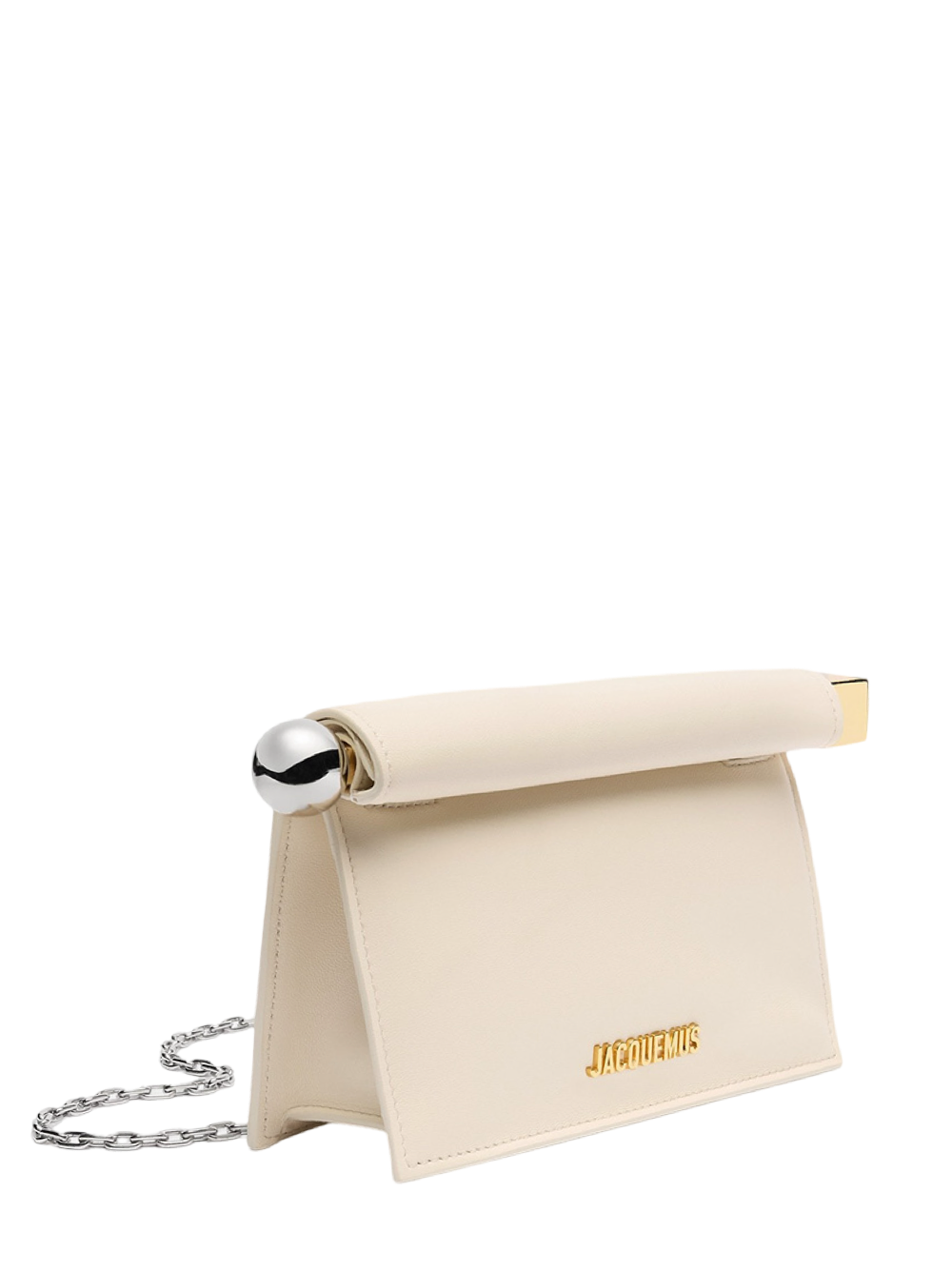 Jacquemus The Small Rond Carré Clutch in Light Ivory