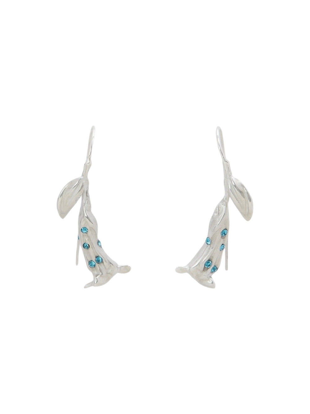 Marni Metal Calla Lily Earrings With Crystals