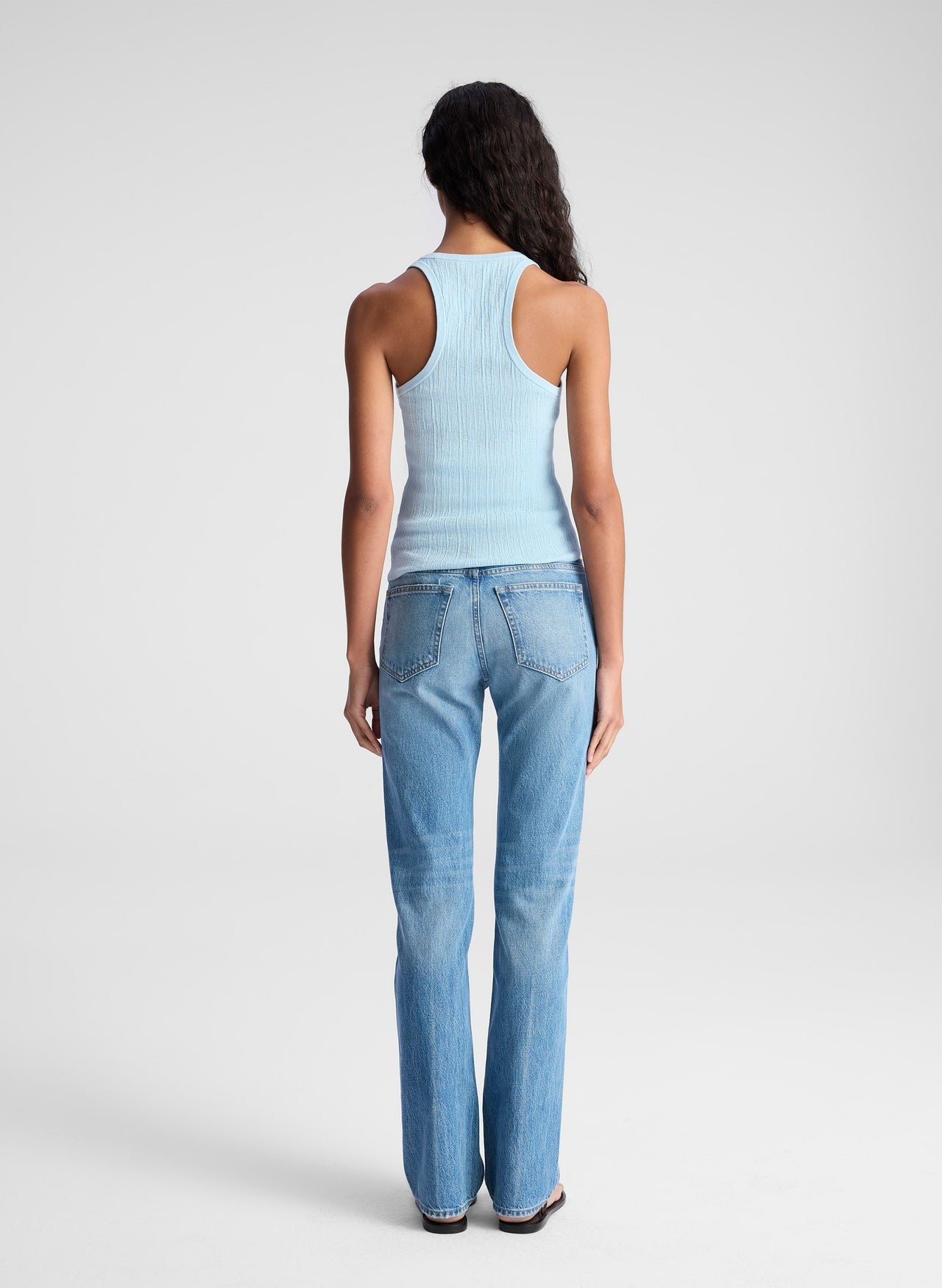 A.L.C. Iris Fine Cotton Knit Tank in Sky Blue