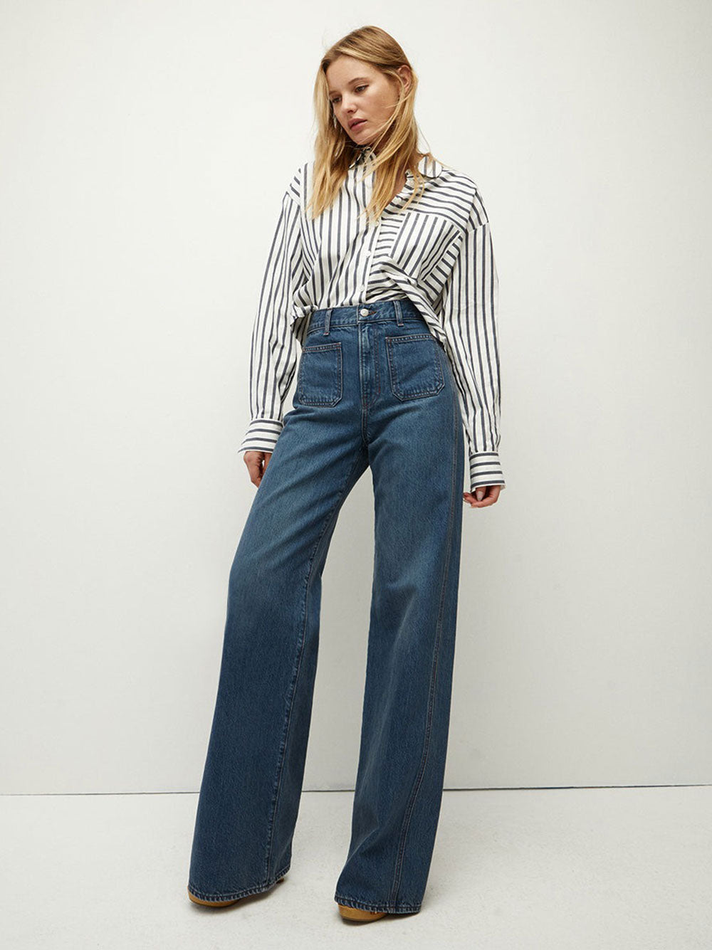 Veronica Beard Taylor Wide-Leg Jean Thriller