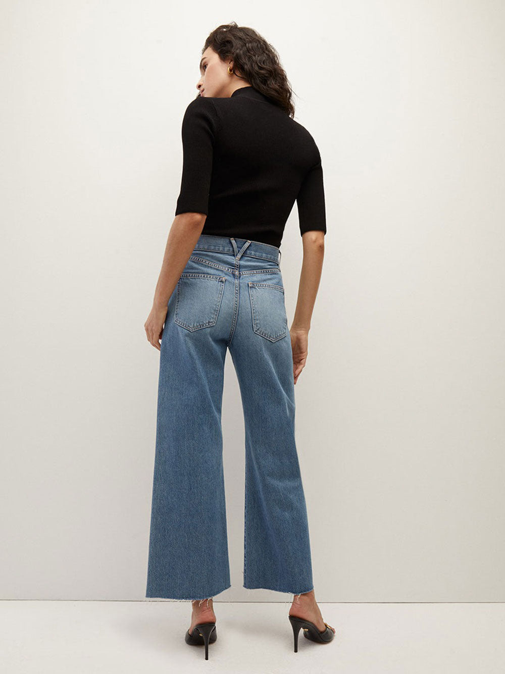 Veronica Beard Taylor Cropped High Rise Wide Jean in Wanderer