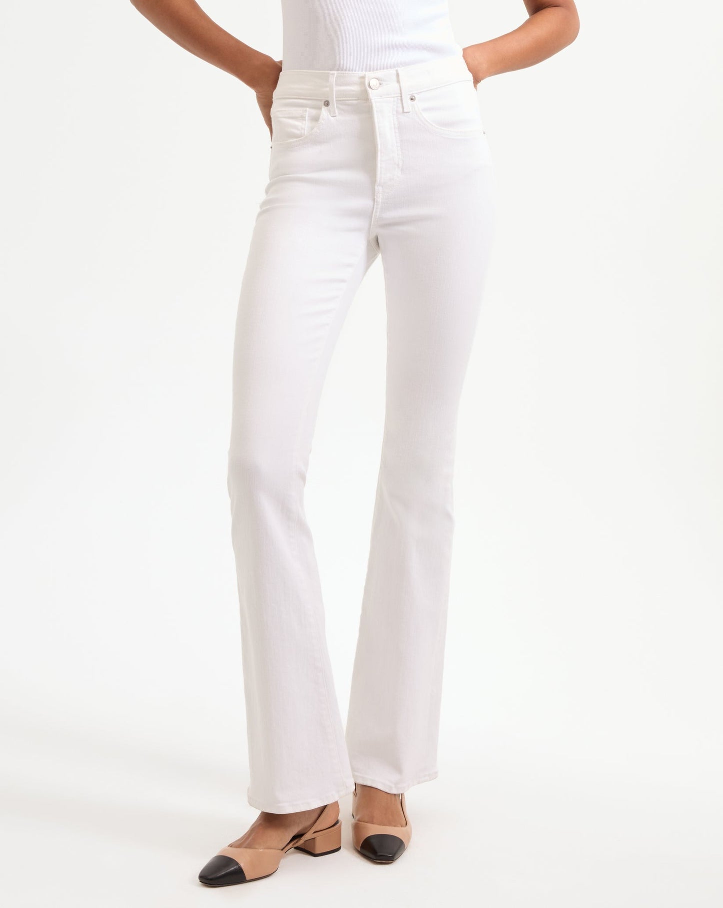 Veronica Beard Beverly Skinny Flare in White