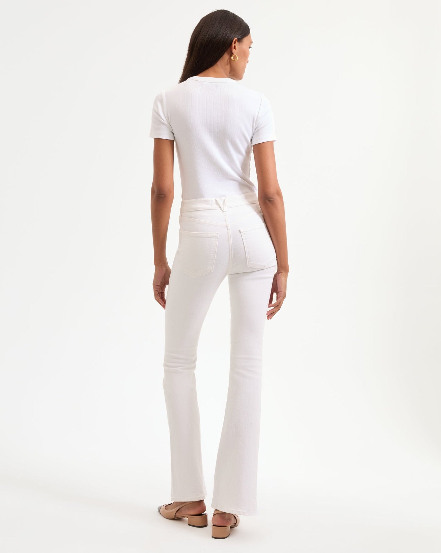 Veronica Beard Beverly Skinny Flare in White