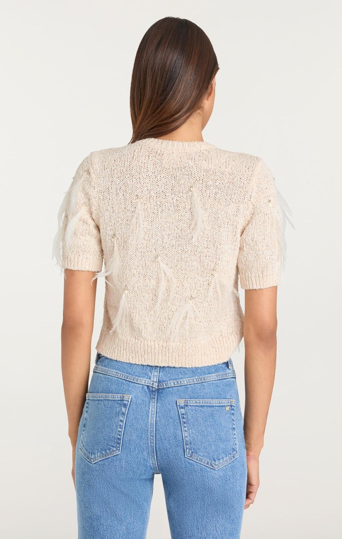 Cinq à Sept Coralie Cardigan in Natural/Sequin