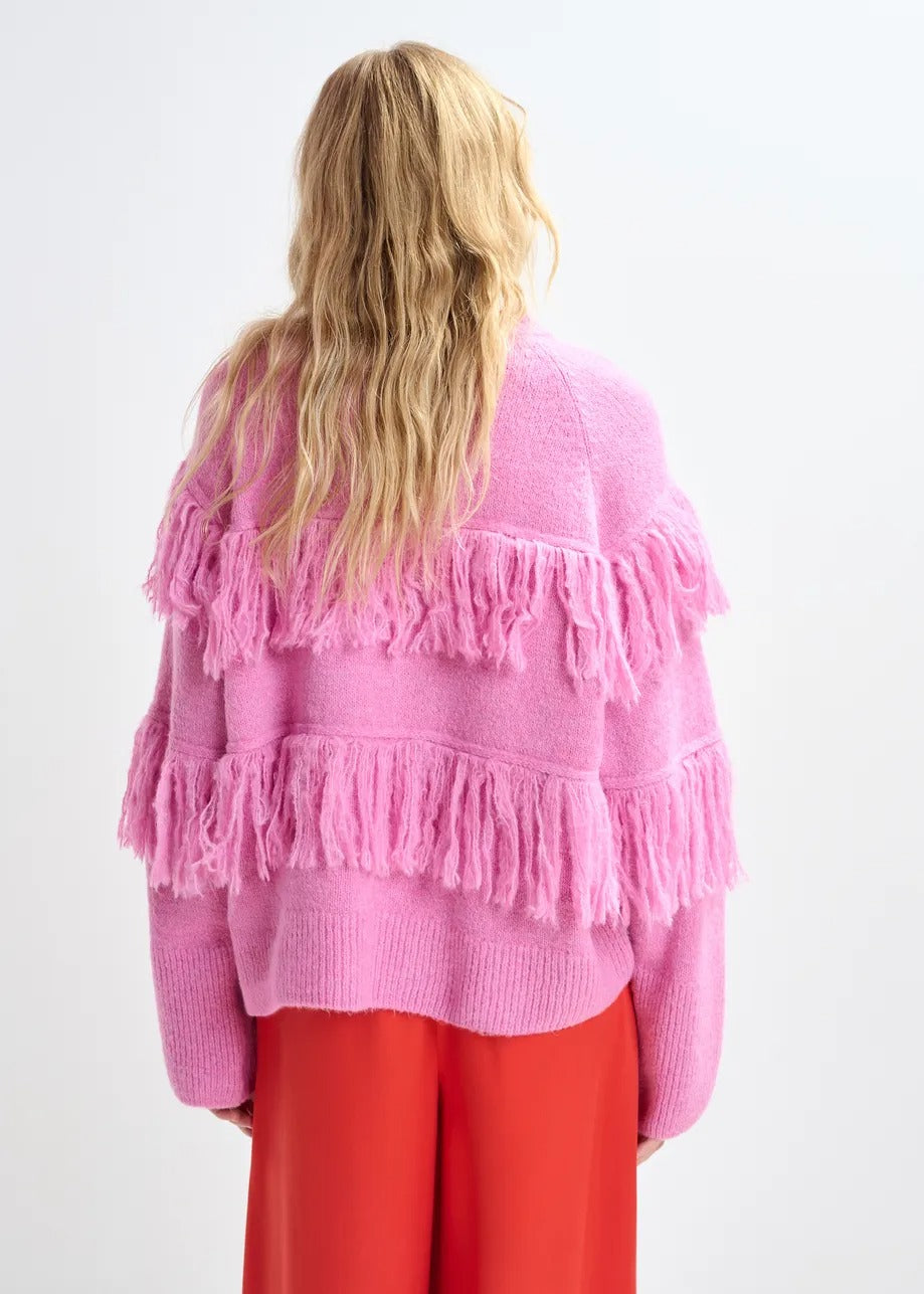 Essentiel Antwerp Pullover w/ Fringes in Pinky Sugar