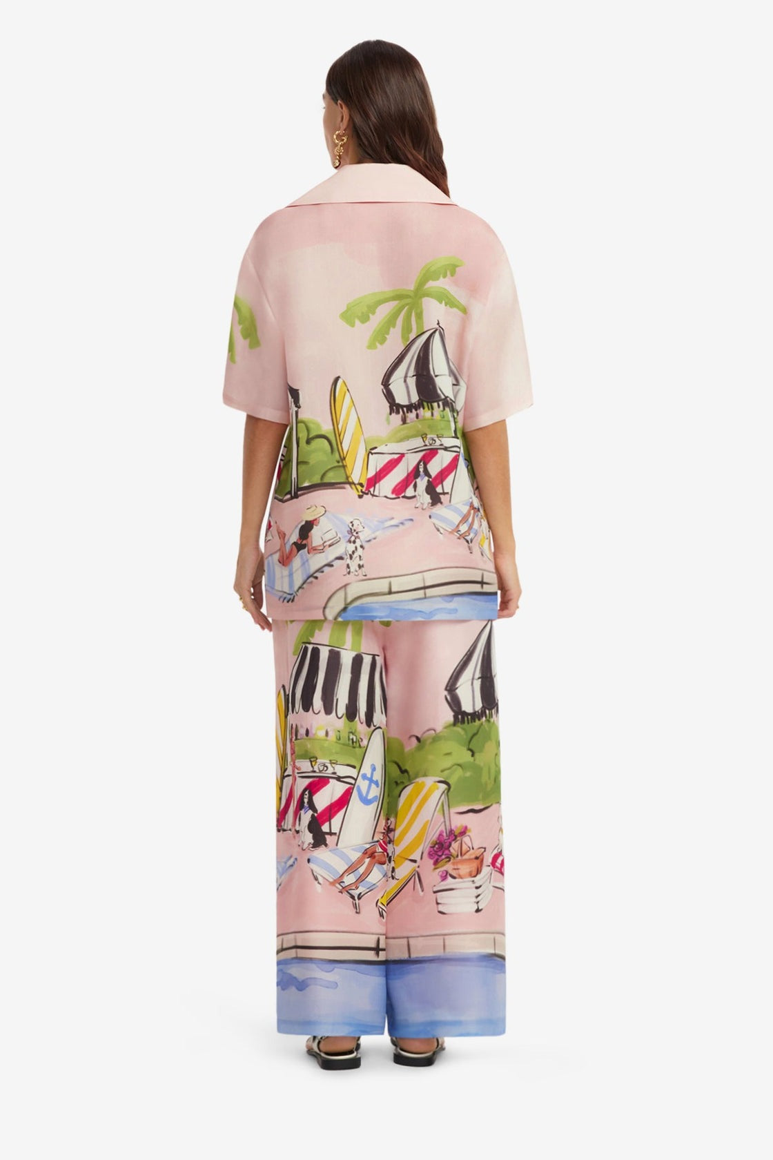 Leo Lin Casey Silk Button Shirt in Riviera Print