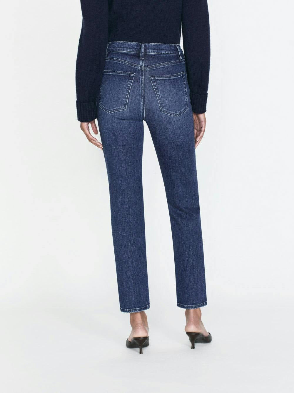 Frame Le Sleek Straight Denim Jeans in Thunderstorm