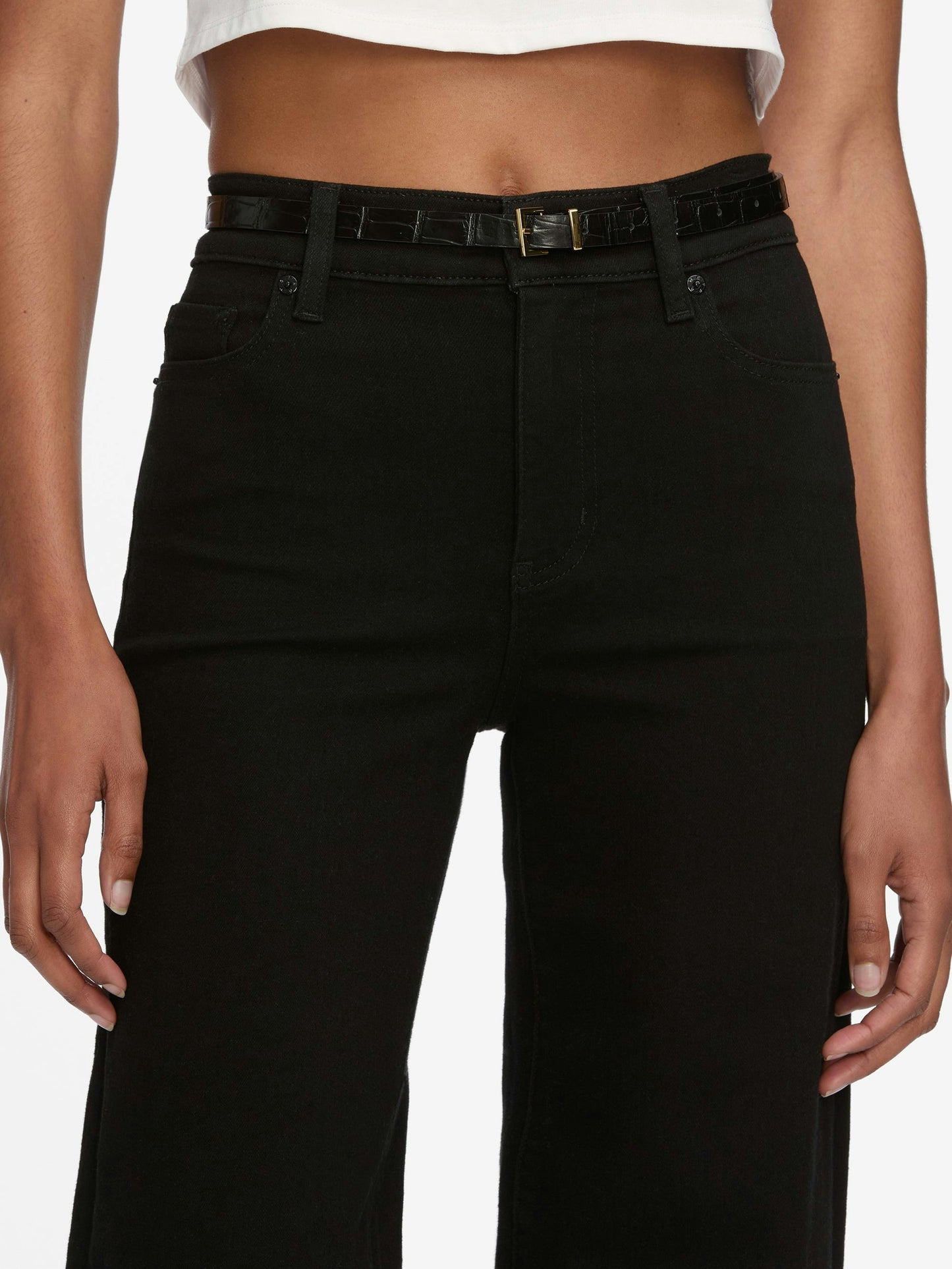 Frame Le Slim Palazzo in Black