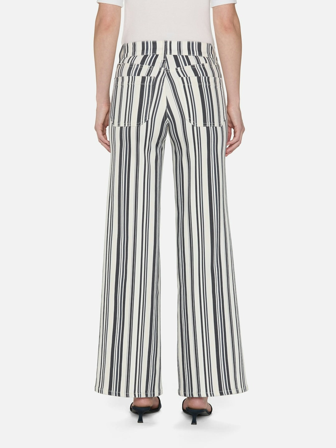 Frame Le Slim Palazzo Modernist Pocket in Navy Stripe