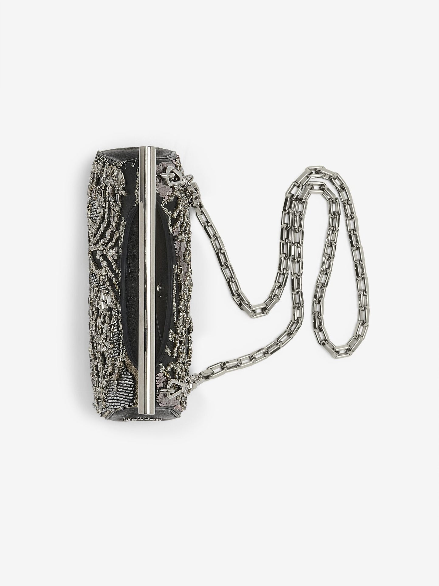 Alexander McQueen T-Bar Mini in Black/Silver