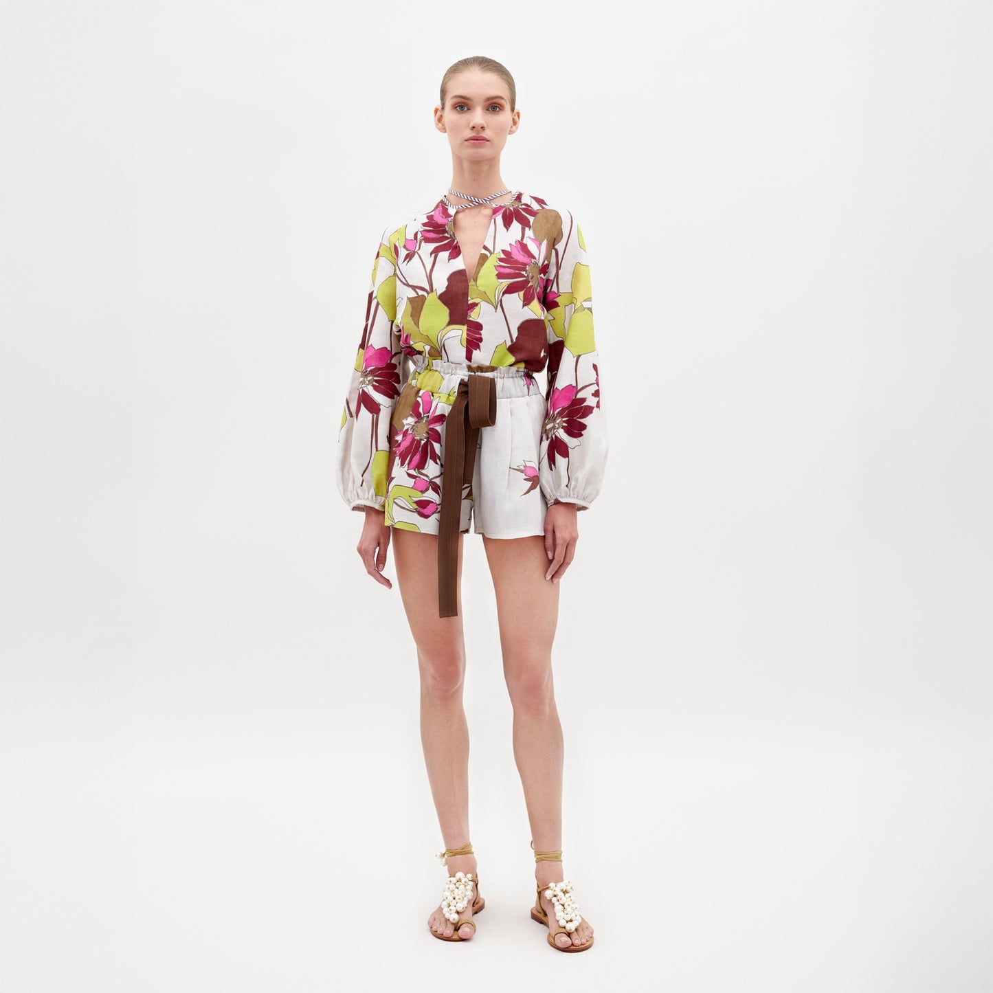 Silvia Tcherassi Giorgio Short in Botanical Multifloral