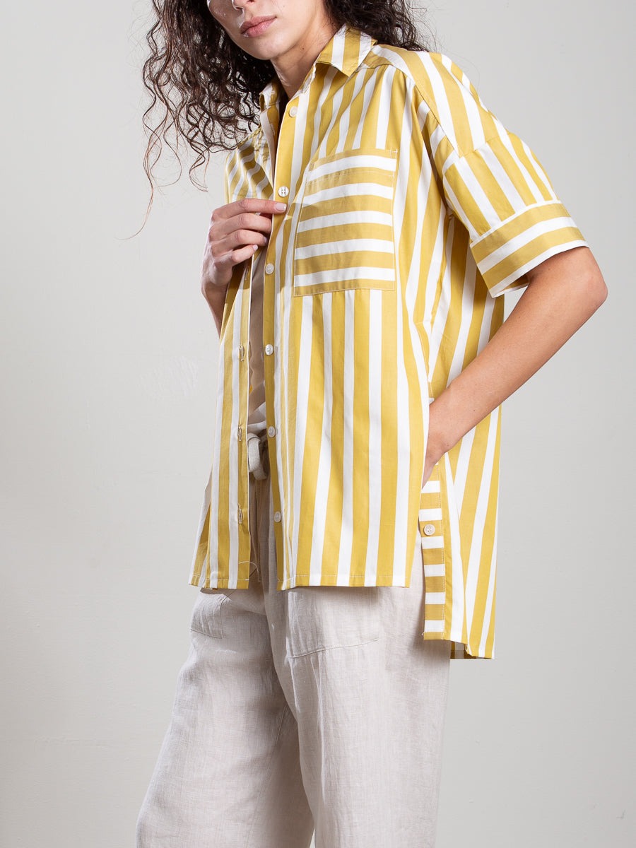 Pharaoh Payton Shirt in Cotton Stripe in Sun