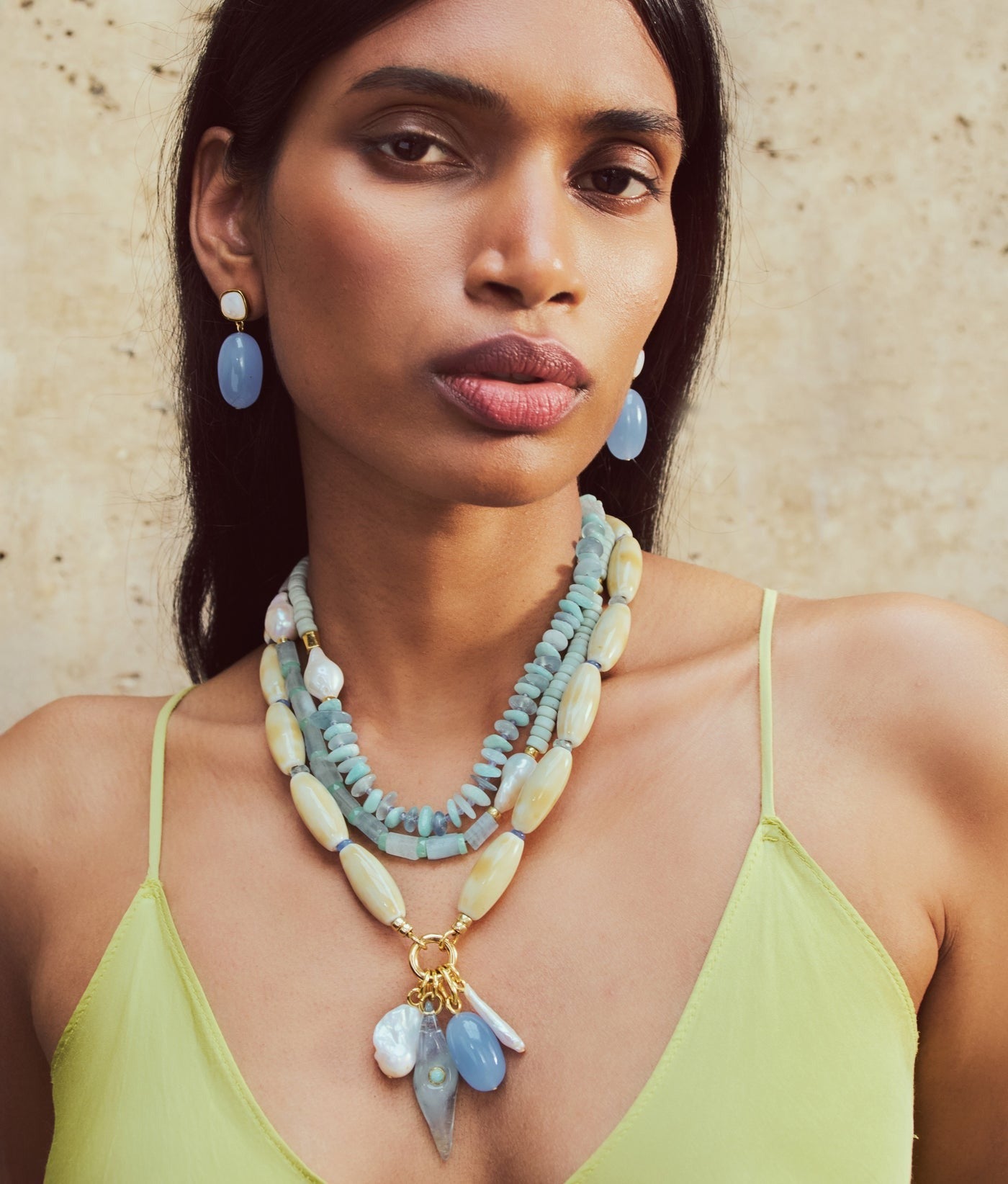 Lizzie Fortunato Big Sur Earrings in Blue