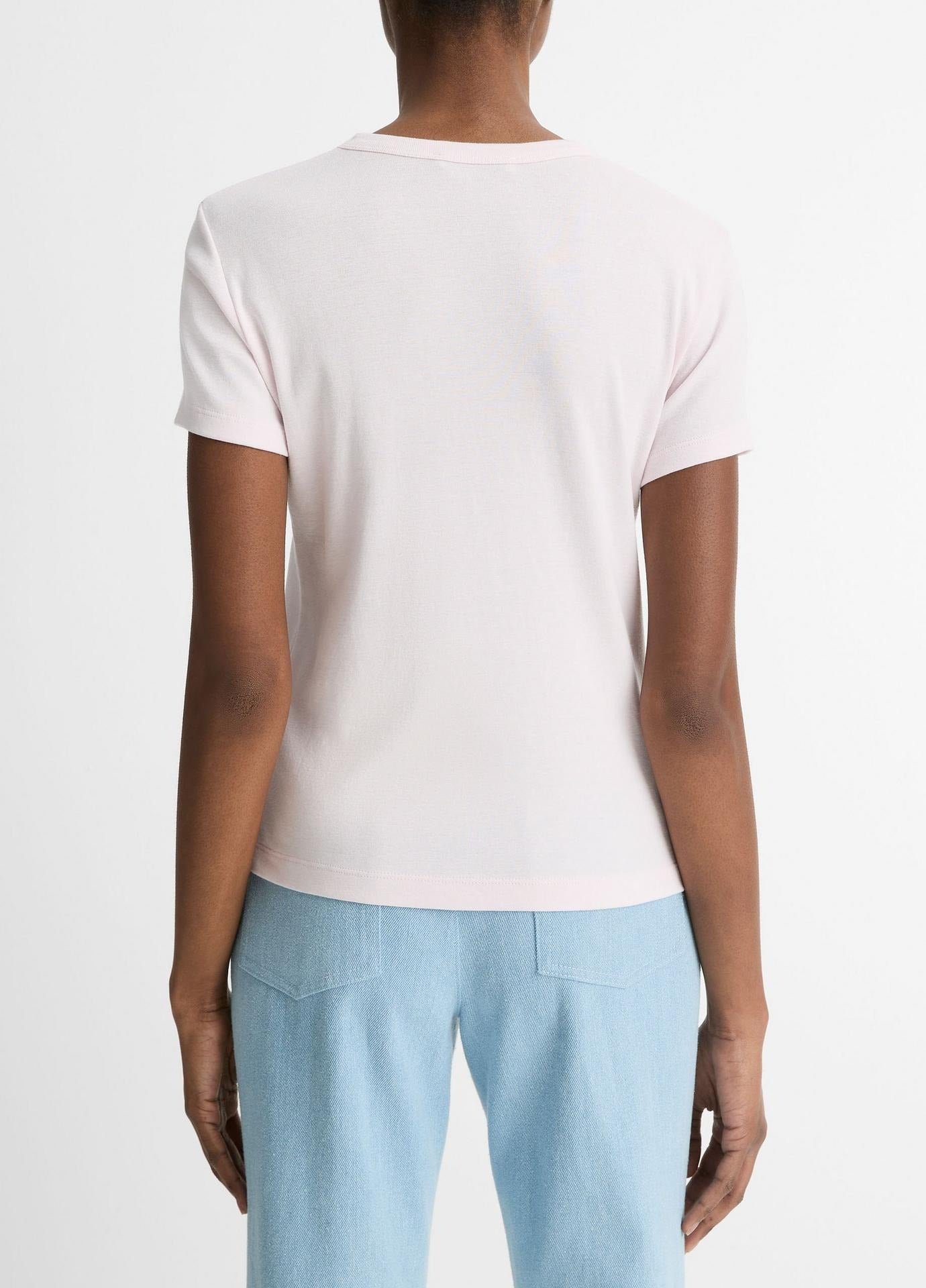 Vince Pima Cotton Blend 90's Shrunken Tee in Ballet