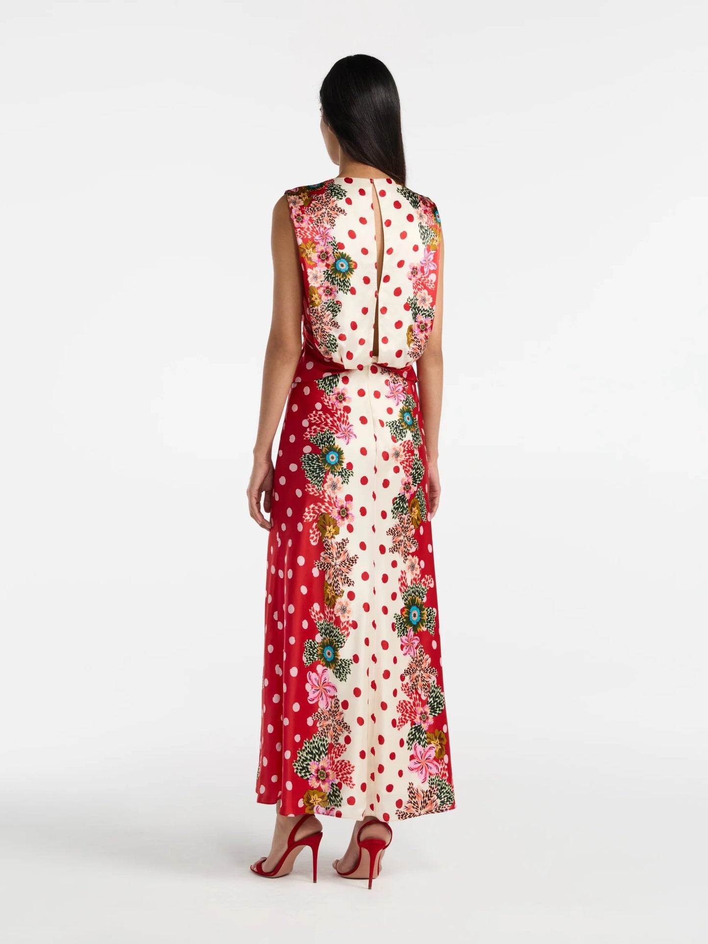 Saloni Gwen Dress in Plumeria Rouge