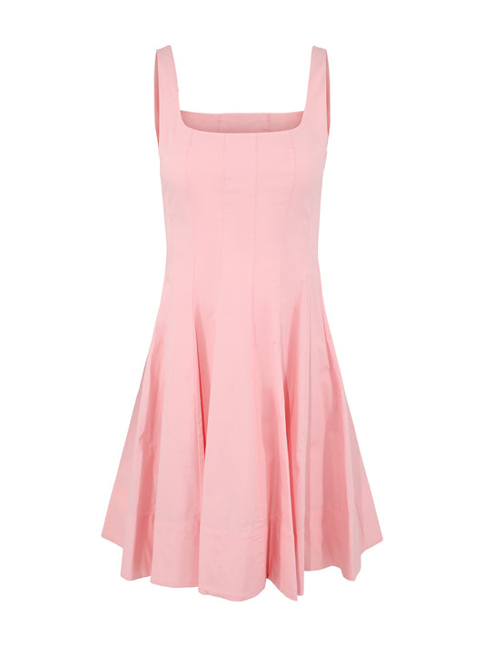 Staud Mini Wells Dress in Pearl Pink