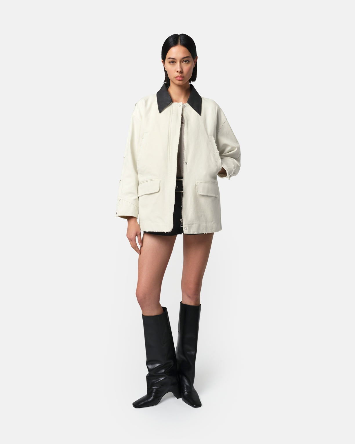 Apparis Clive Canvas Barn Jacket in Antique White