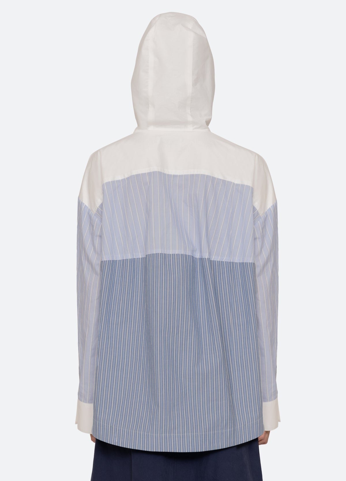 Sea Helmi Striped Shirting Blouse With Hood