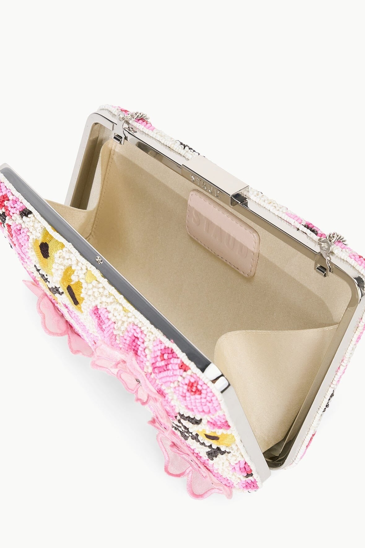 Staud Carmella Beaded Clutch in Blossom Floral