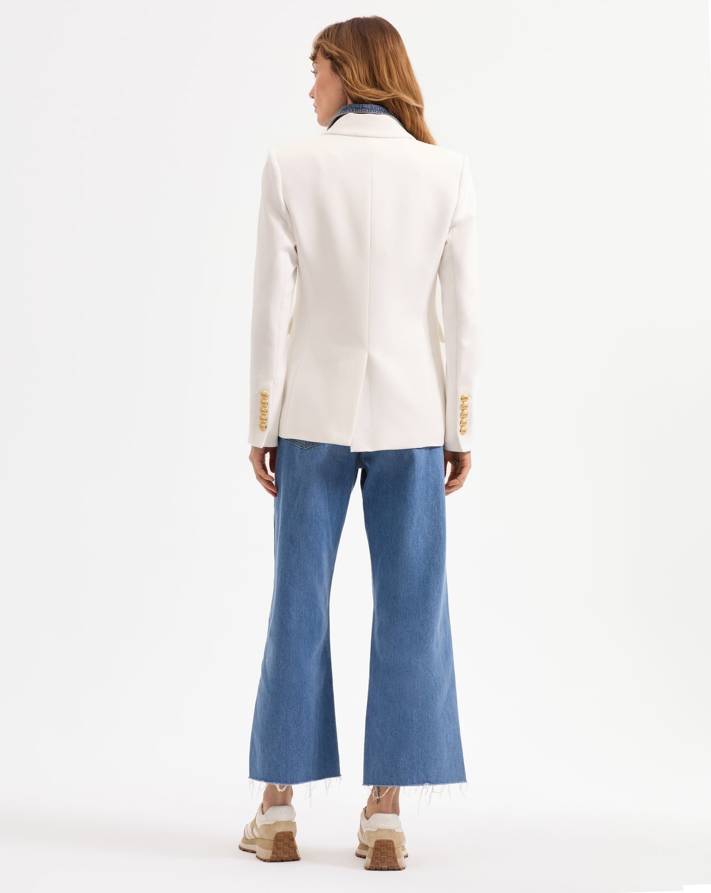 Veronica Beard Miller Dickey Jacket in Off-White Gold
