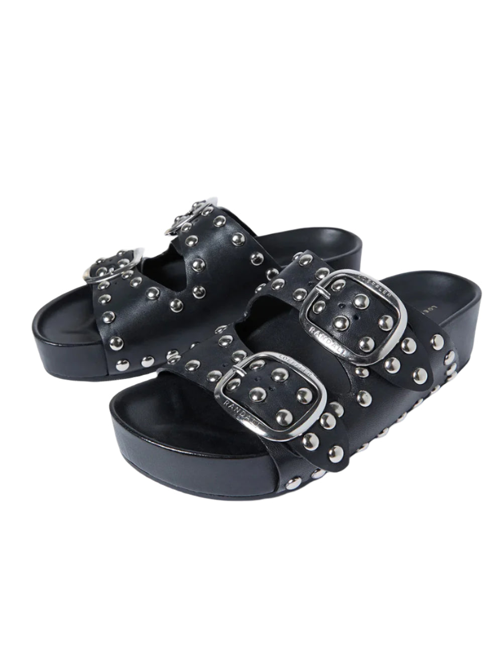 Loeffler Randall Jack Two Band Sandal in Black/Silver