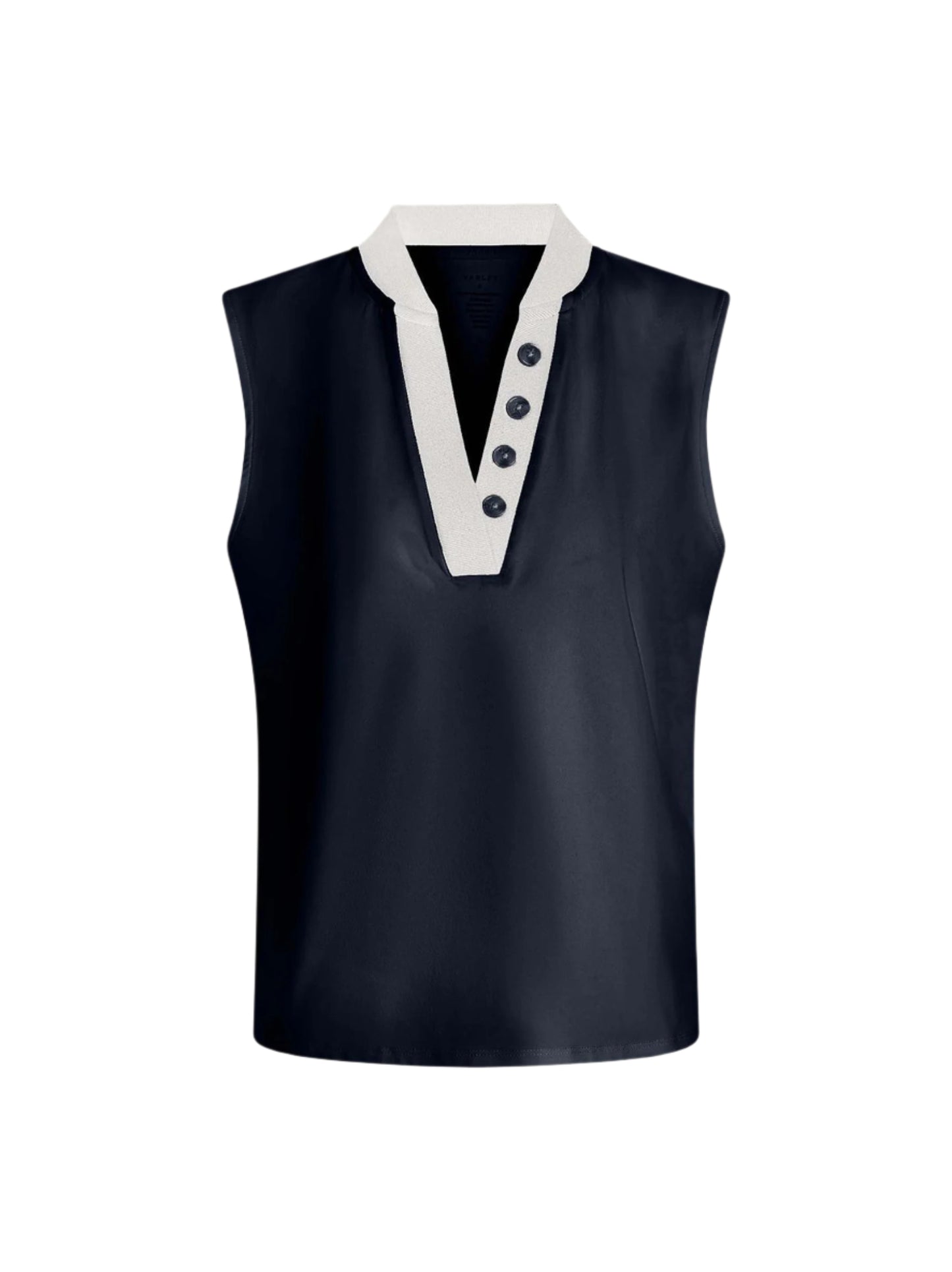 Varley Shelby Performance Tank in White/Blue Nights