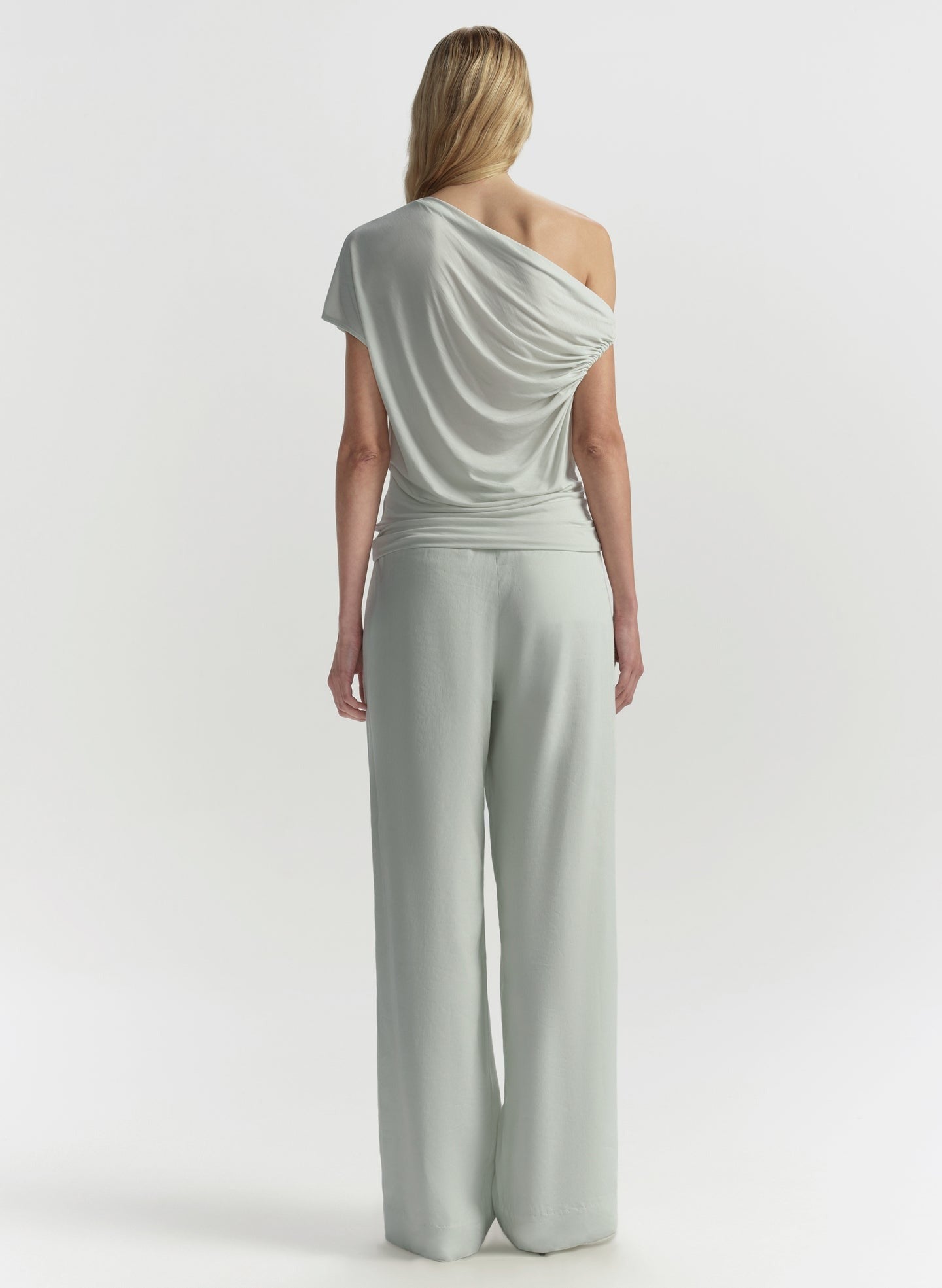ALC Halle One Shoulder Tee in Pale Mint
