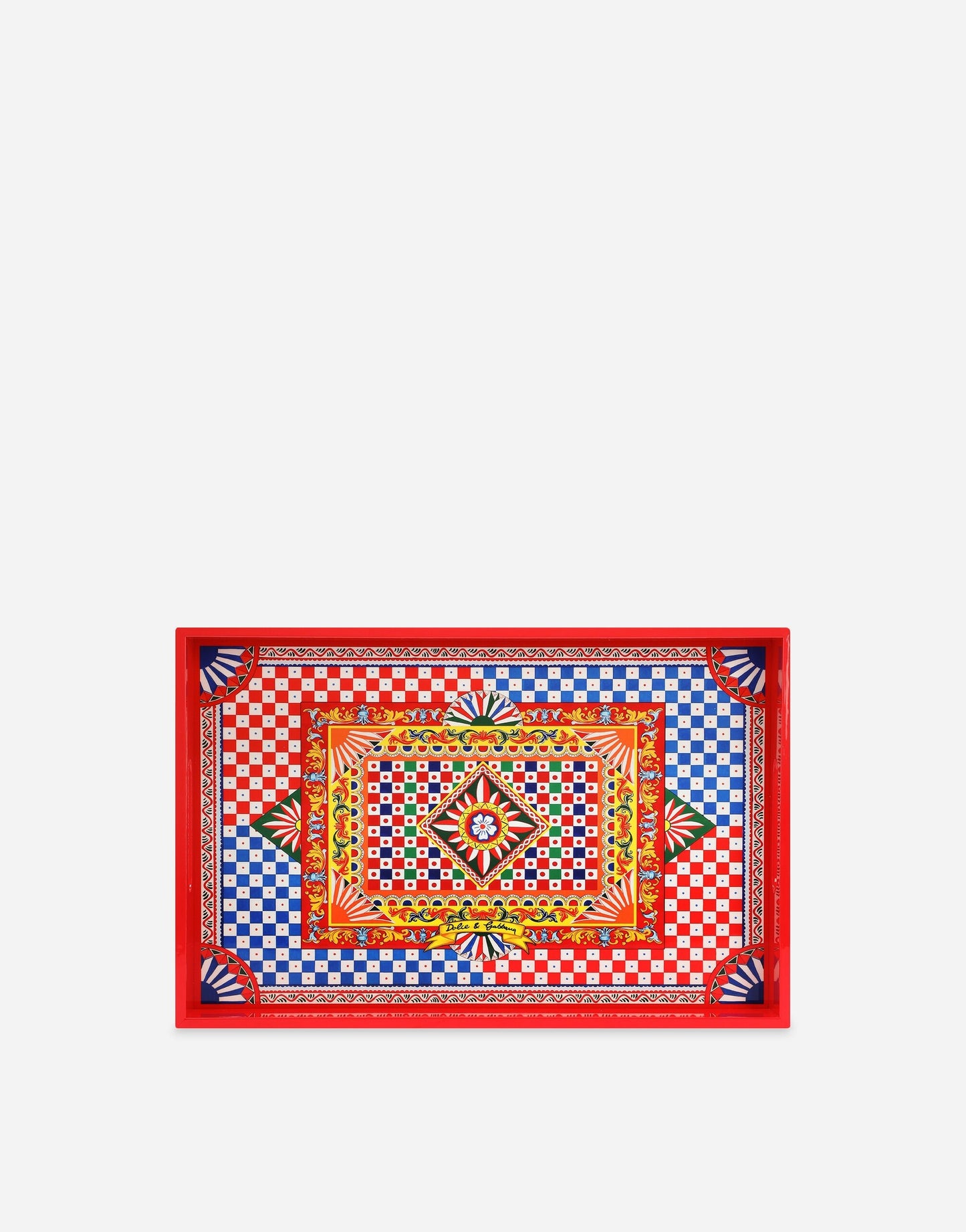 Dolce & Gabbana Casa Rectangular Tray in Carretto