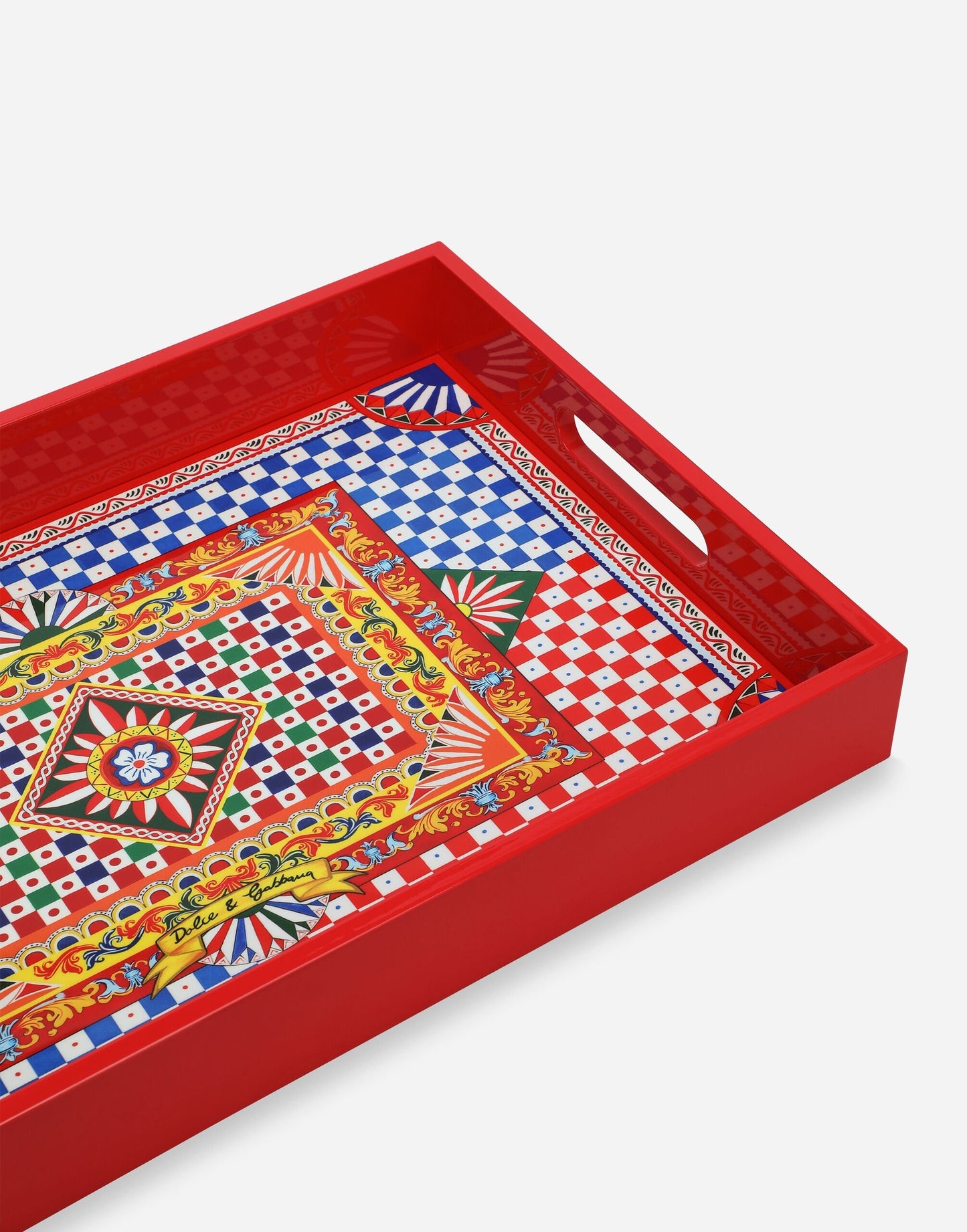 Dolce & Gabbana Casa Rectangular Tray in Carretto