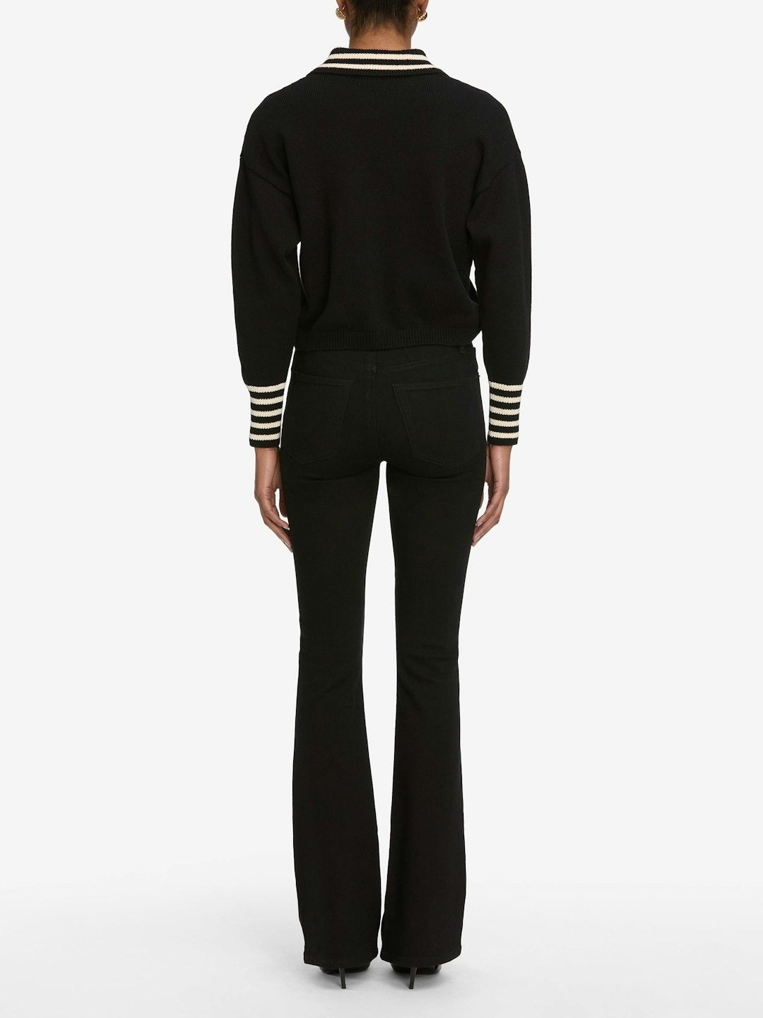 Frame Sailor Pullover Sweater in Black Multi
