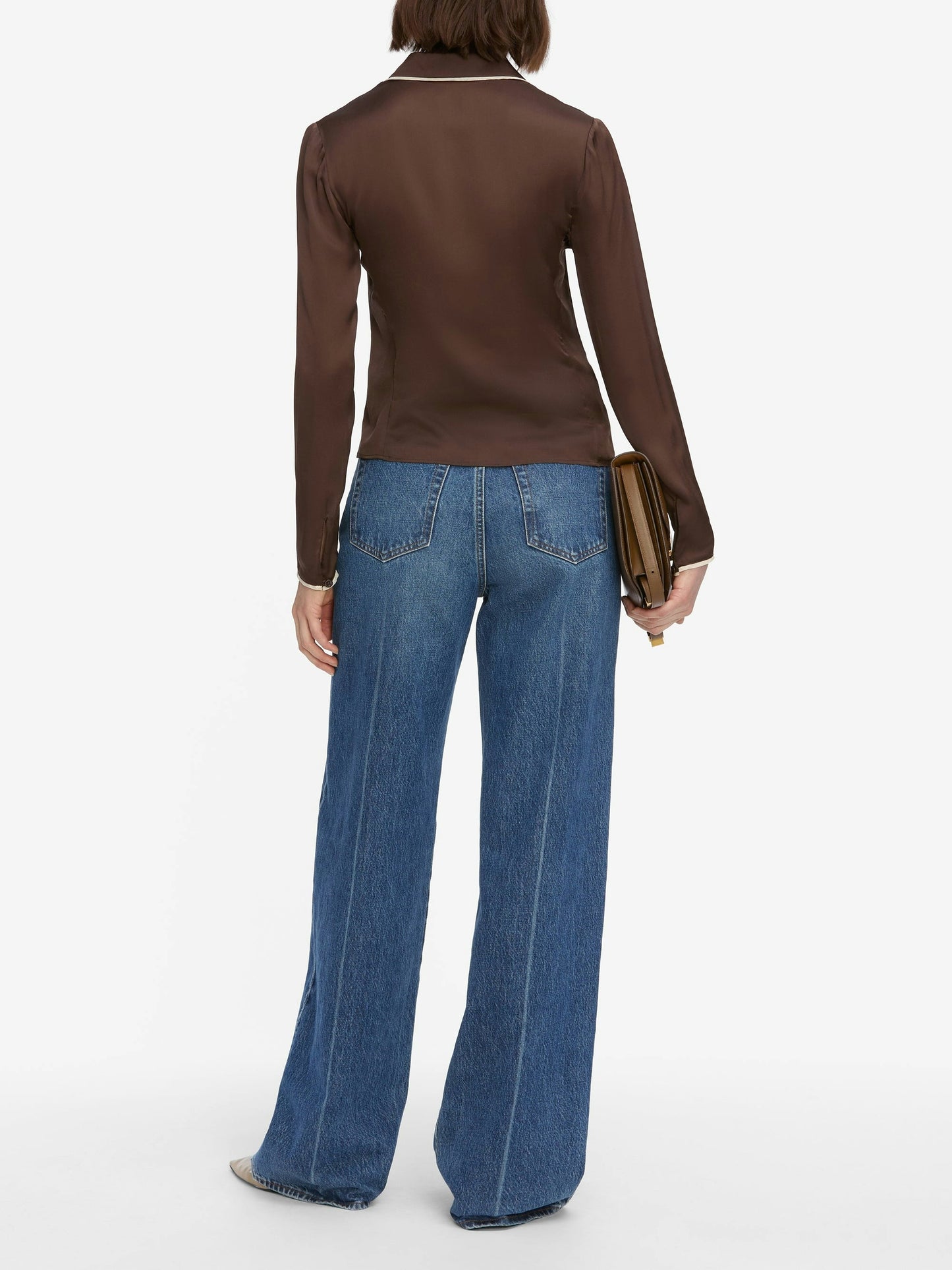 Frame Slim Essential Shirt in Coffee Multi