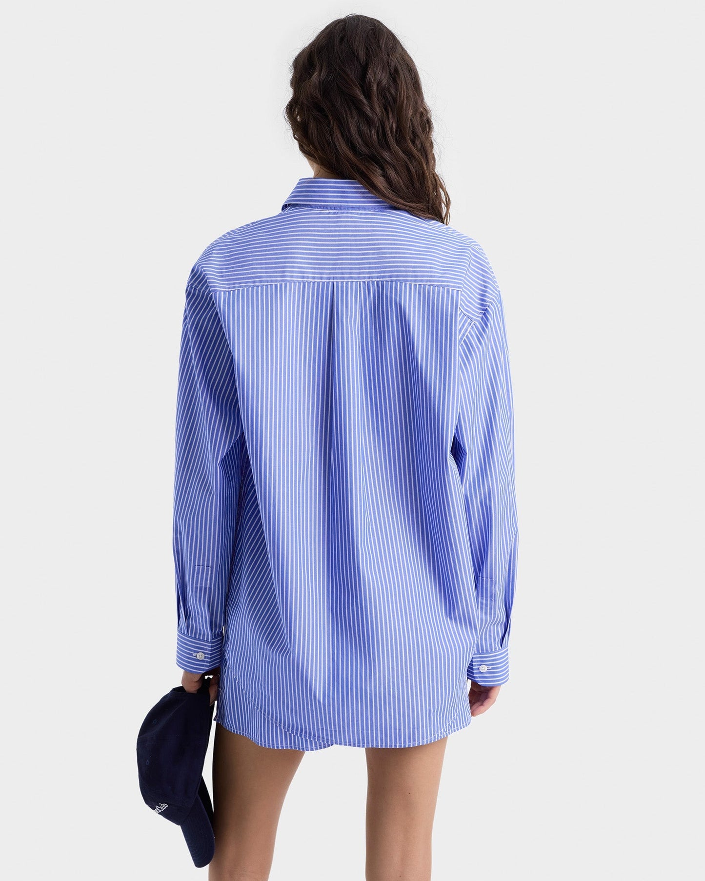 Sporty & Rich SRC Oversized Shirt in Blue Striped