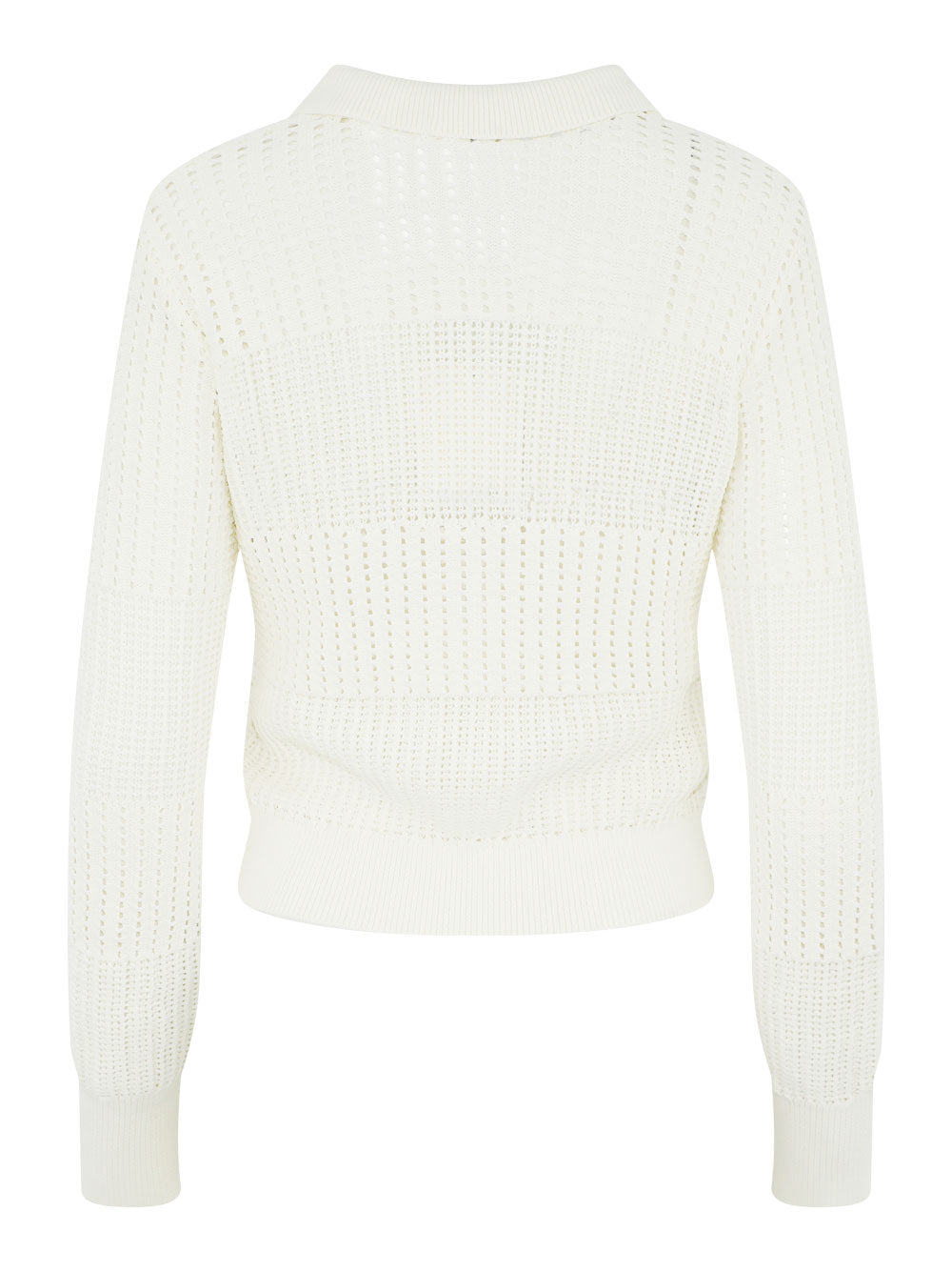 Frame Shrunken Crochet Cardigan in Off-White