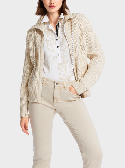 Marc Cain Zip Front Cardy in Moon Rock