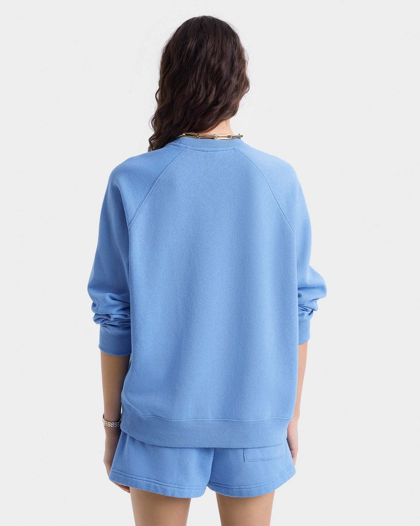 Sporty & Rich SR Runner Soft Crewneck in Juniper