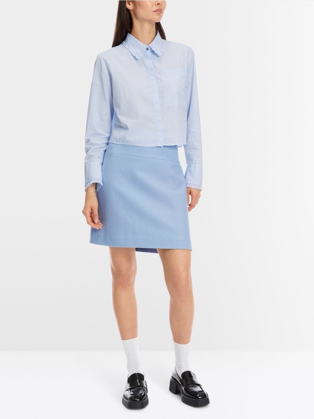 Marc Cain Wool Mini Skirt in Squill