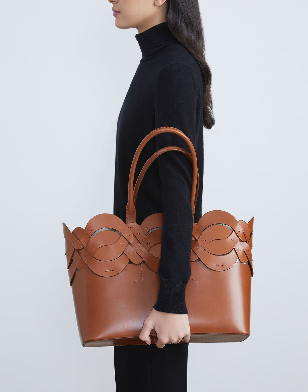 Lafayette 148 Italian Leather 8 Knot Tote in Copper