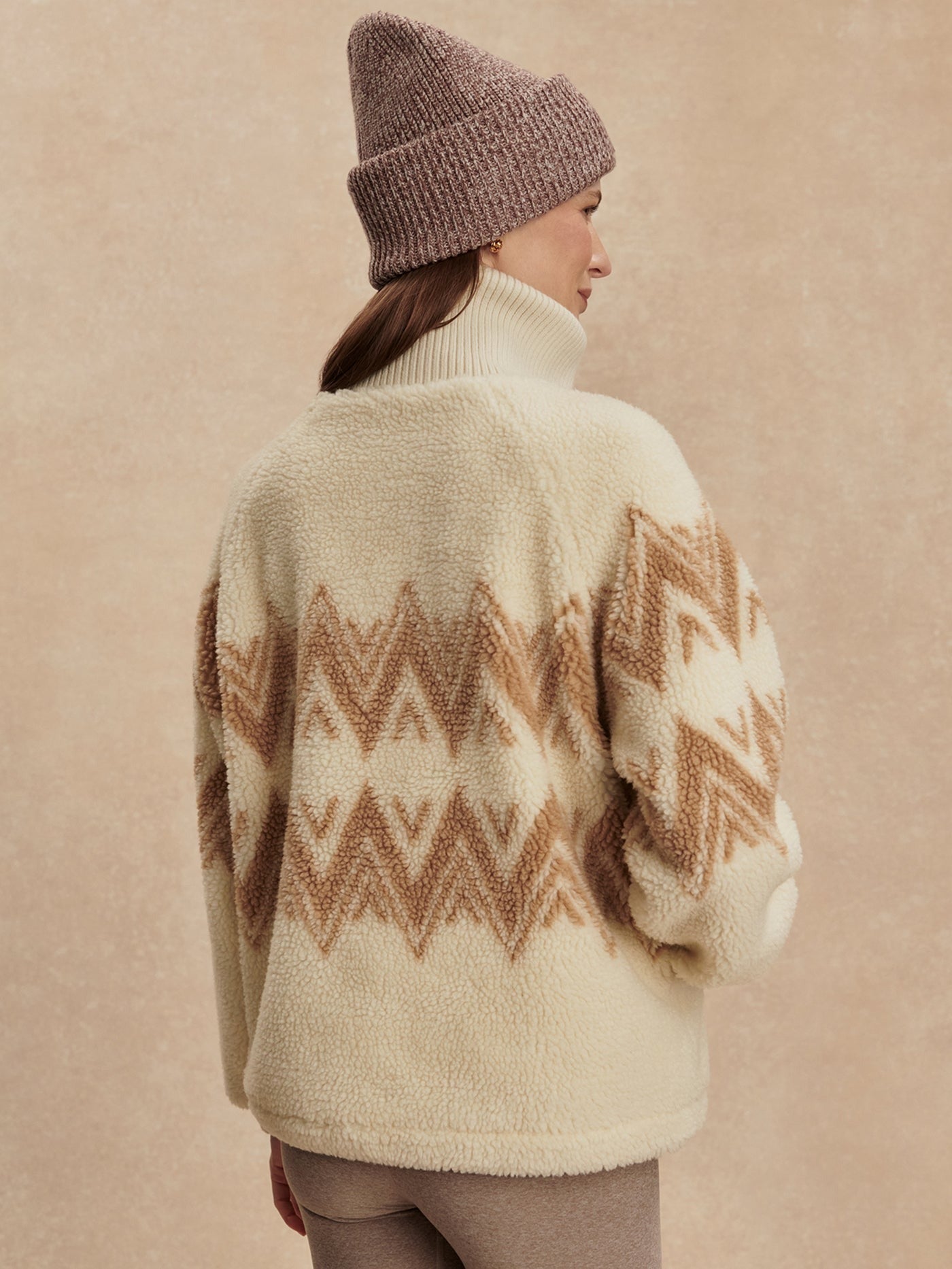 Varley Hendrik Half Zip Sherpa in Egret